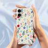 For iPhone 17 Case Colorful Flower Branches Pattern Printing Straight Edge TPU Phone Back Cover