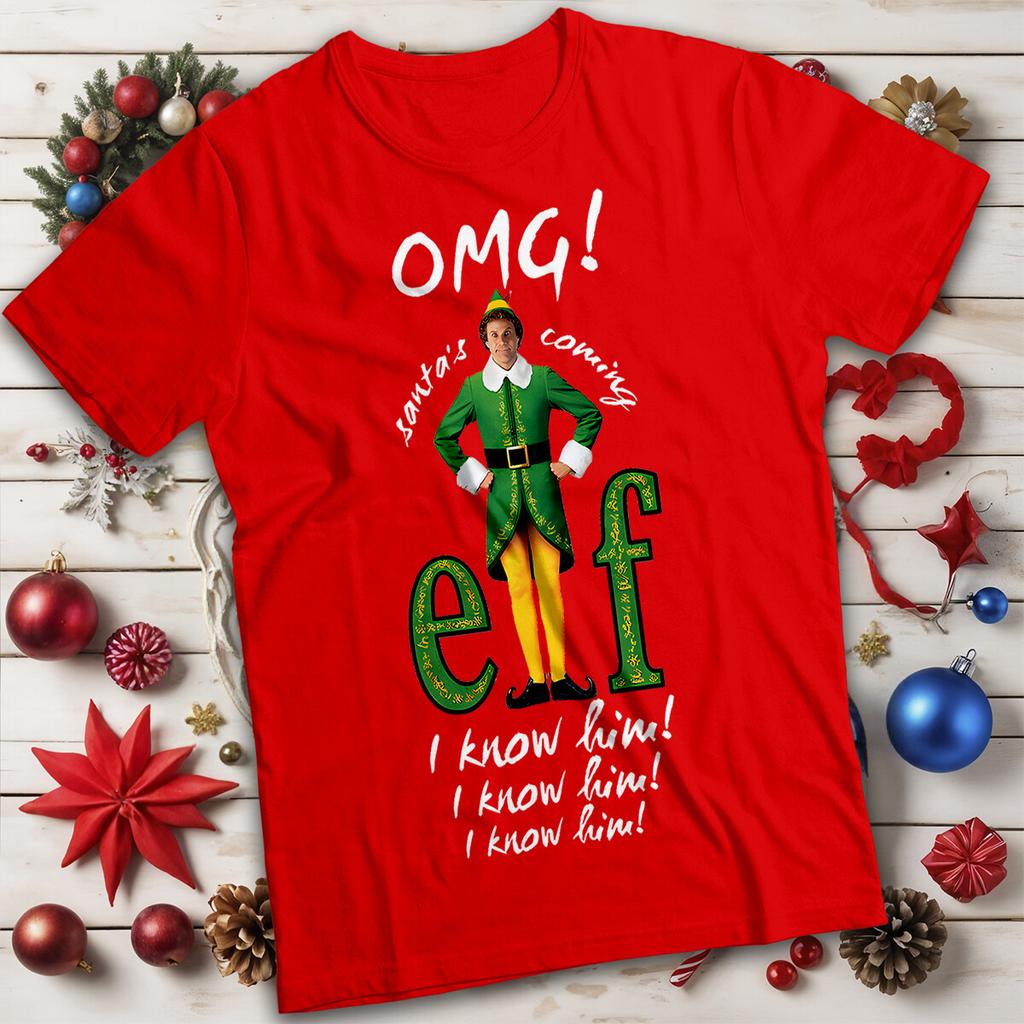 Funny Unisexs and Unisexs Buddy the Elf I Know Him Christmas TShirt Tee MC