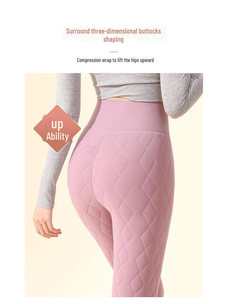 Женские зимние леггинсы с высокой талией и флисовой подкладкой - ультра-толстые теплые хлопковые брюки