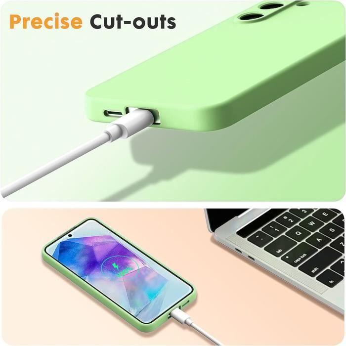 Coque - BOOLING - pour Samsung Galaxy A35 5G - Protection Silicone - Antichoc - Anti-Rayures - Vert