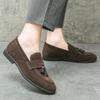 Daily Loafers Men Faux Suede Solid Color Tassel Decoration Foot Covers Business Casual Men Shoes Classic Large Sizes 38-46