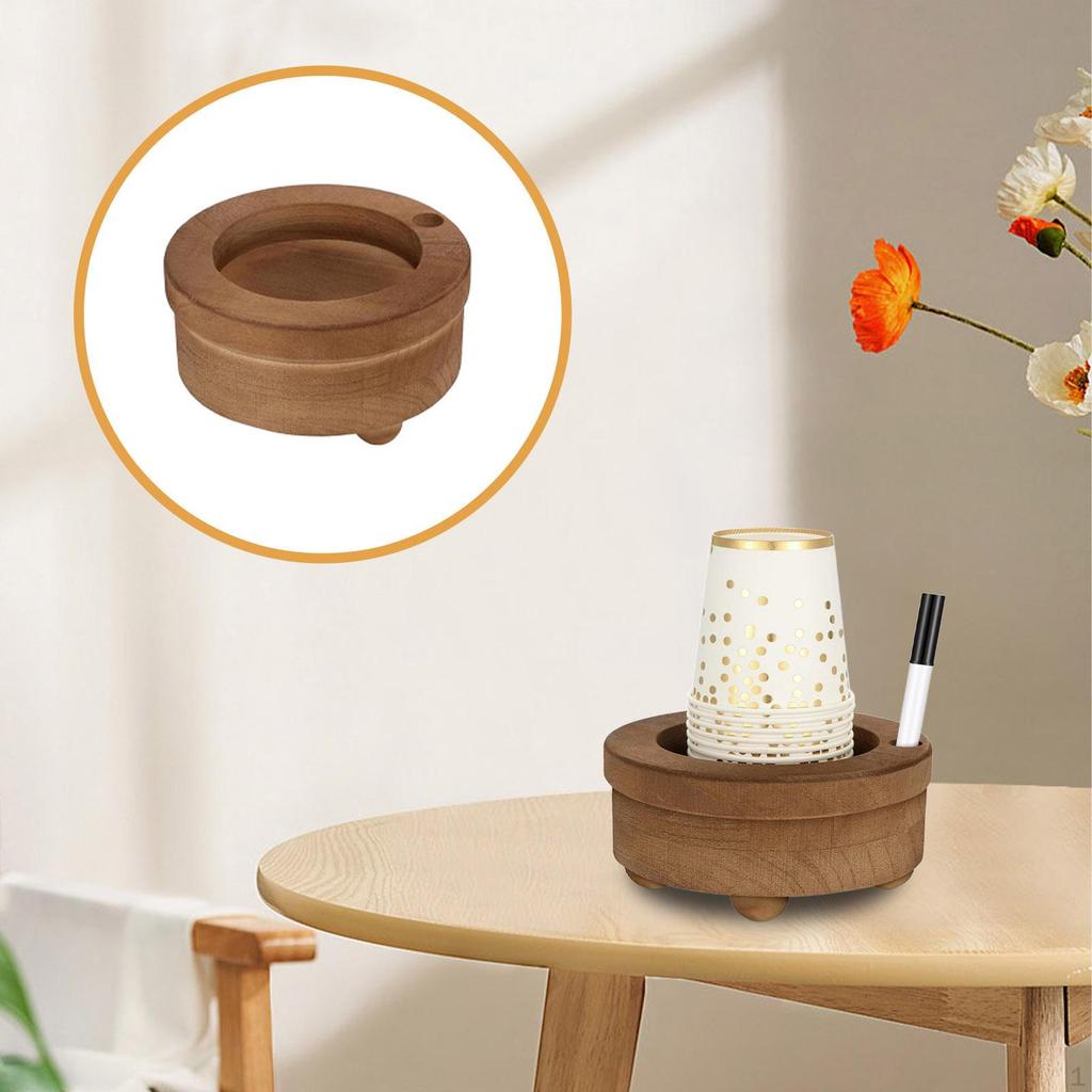Coffee Cup Organizer Wooden Holder Mug Dispenser Marker Slot Paper Rustic Storage
