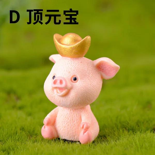 Фигурка семьи микро-свинок, украшения из смолы, миниатюрная модель, мини-статуэтка животного, бонсай, украшение для сада и дома