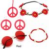 60's 70s Style Hippie Costume Accessories Set Necklace Earrings  for Groovy Party Girls