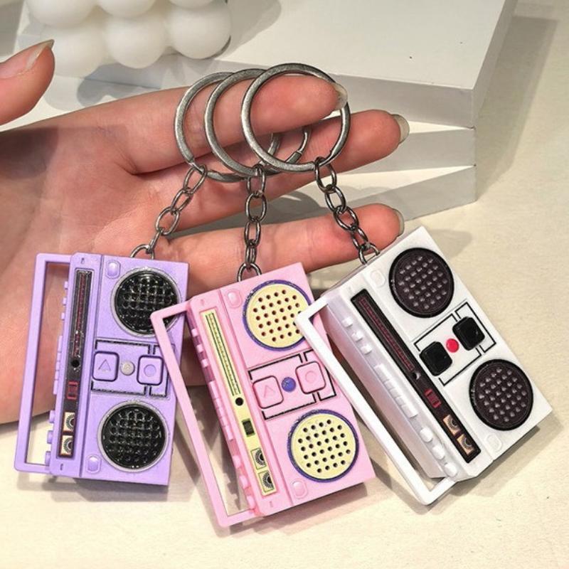 1 шт. Мини-подвеска для записи Креативный забавный мини-радиоприемник Игрушки для музыки Классическое украшение для сумки Брелок Подарок для пары