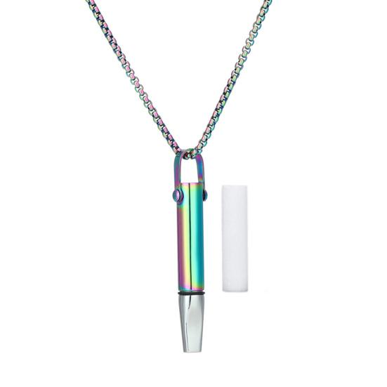 Ожерелье для осознанного дыхания из нержавеющей стали, ожерелье для снятия беспокойства и дыхания для женщин и мужчин, ожерелье со свистком для медитации и снятия стресса