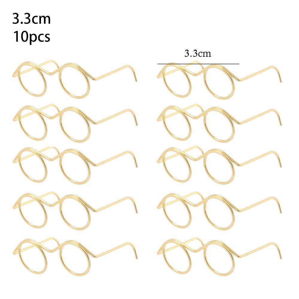 Детская игрушка сплав милые очки для куклы без линз золотые круглая оправа