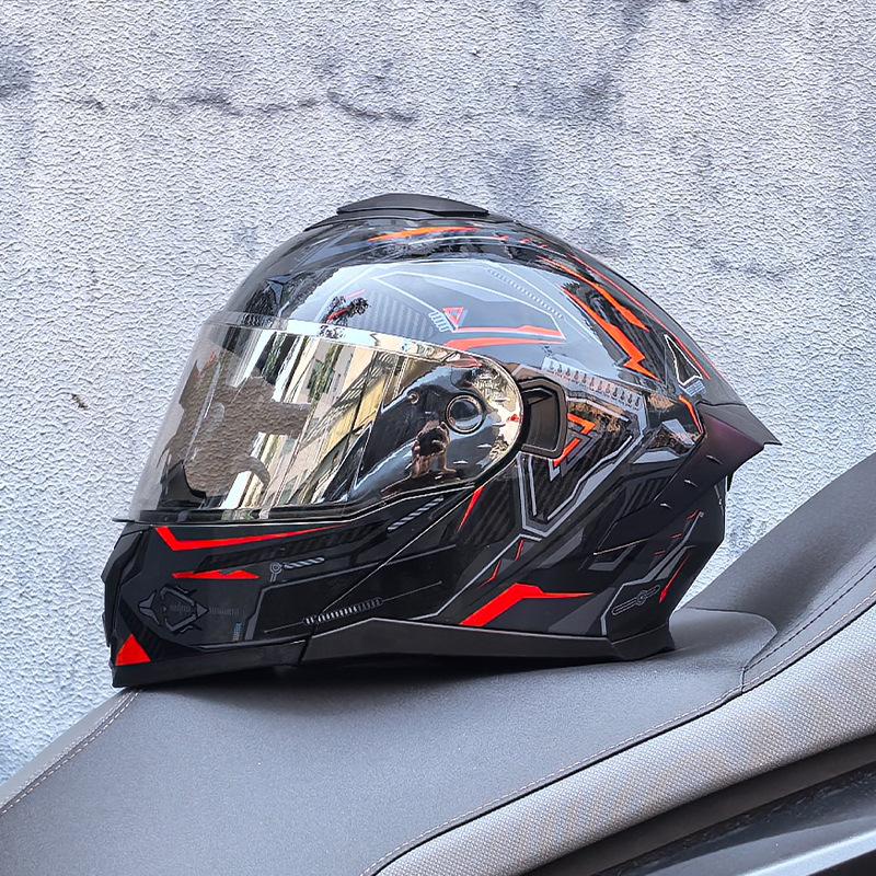 Motorcycle Helmet Men's and Women's Face-off Helmet Summer Locomotive Full Helmet Universal Safety In All Seasons