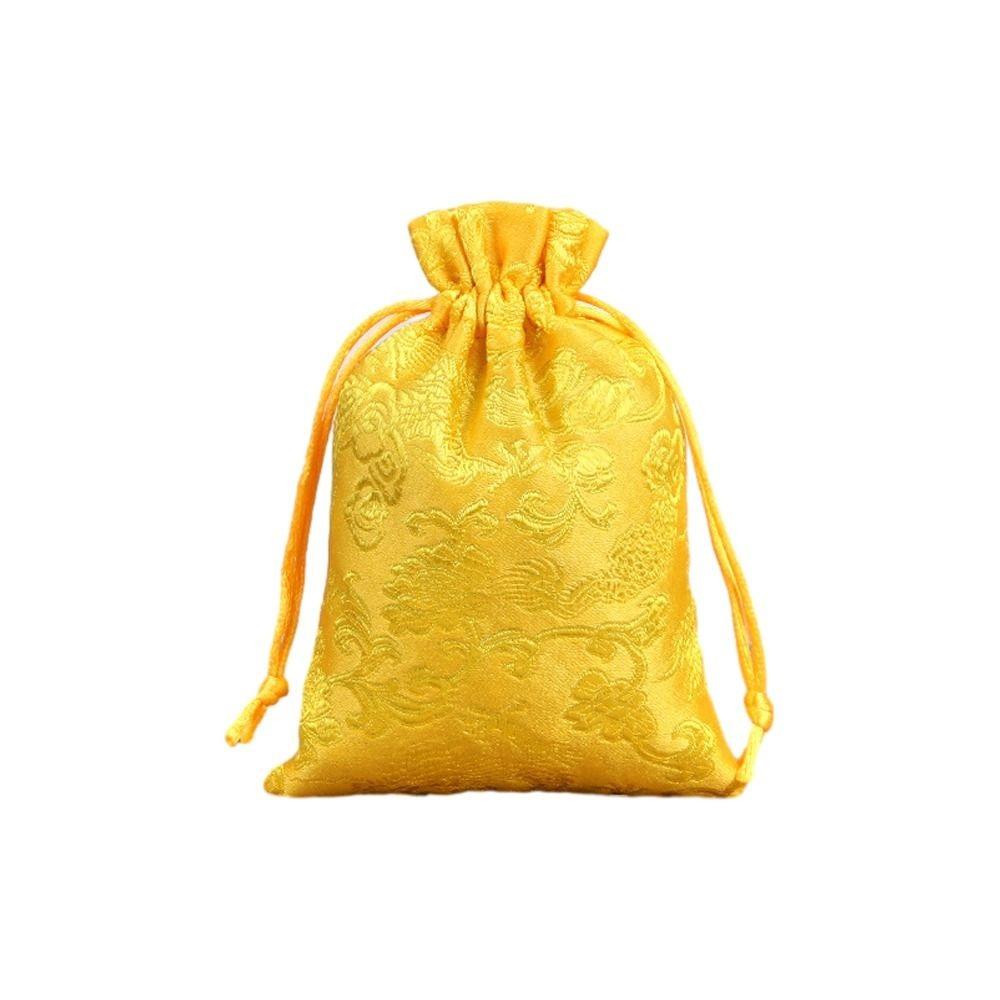 Dragon Embroidery Flower Drawstring Bag Storage Bag Festive Sugar Bag Canvas Flower Handbag Daily