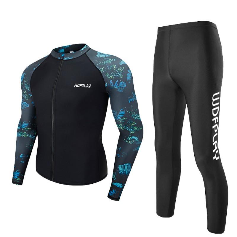 Mens UV Protection Rash Guard Set Quick Dry Swimwear Surfing Diving Snorkeling Water Sports