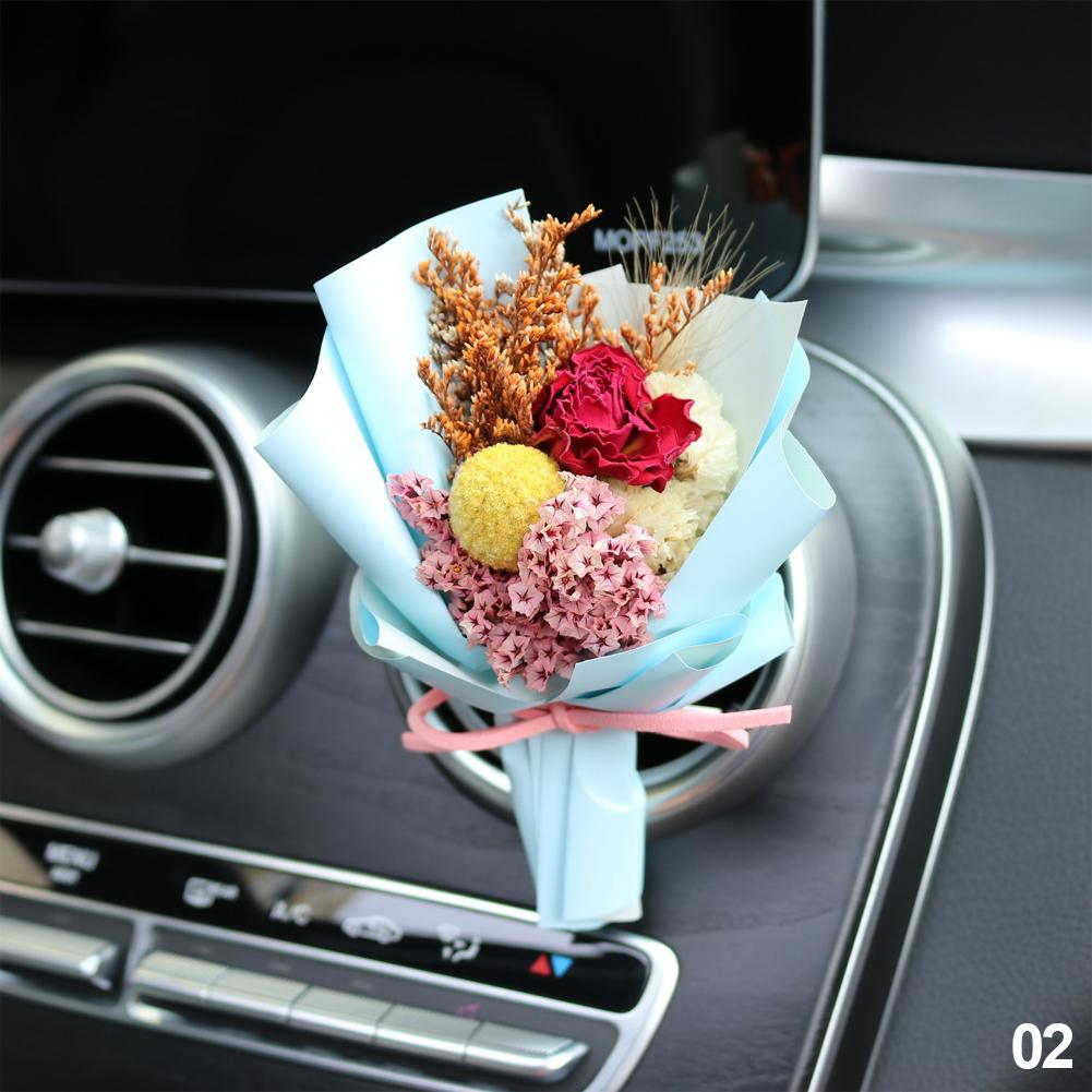 Car Air Outlet Perfume Decoration Immortal Dried Bouquet Small Fresh Air Conditioning Mouth Gypsophila Paniculata Fragrance Clip