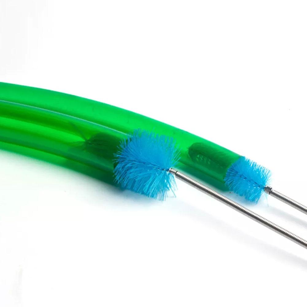 Аквариумная пружинная щетка из нержавеющей стали, двухсторонняя стеклянная щетка, инструменты для настенного инструмента, щетка для чистки пластика, внутренняя чистка G6Z9