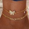 2026 Butterfly Anklet – Simple Double-Layer Zircon Fashion Foot Jewelry for Women