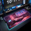 Аниме киберспортивная комната Коврик для мыши RGB Игровой коврик для мыши Большой светодиодный коврик Настольный коврик для ПК Светящийся коврик для мыши Большие коврики для клавиатуры Настольный ковер С