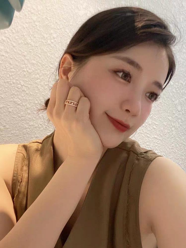 Кольцо V Gold Dewdrop: Женское 18-каратное розовое золото с роскошным полым дизайном и полностью усыпанное бриллиантами, не тускнеющее