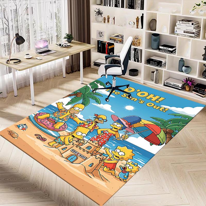 1pc Simpsons Family Portrait Carpet for Playroom Bedroom Living Room Sofa Home Decor,kids Game Area Rug Non-slip Floor Mat Y729101