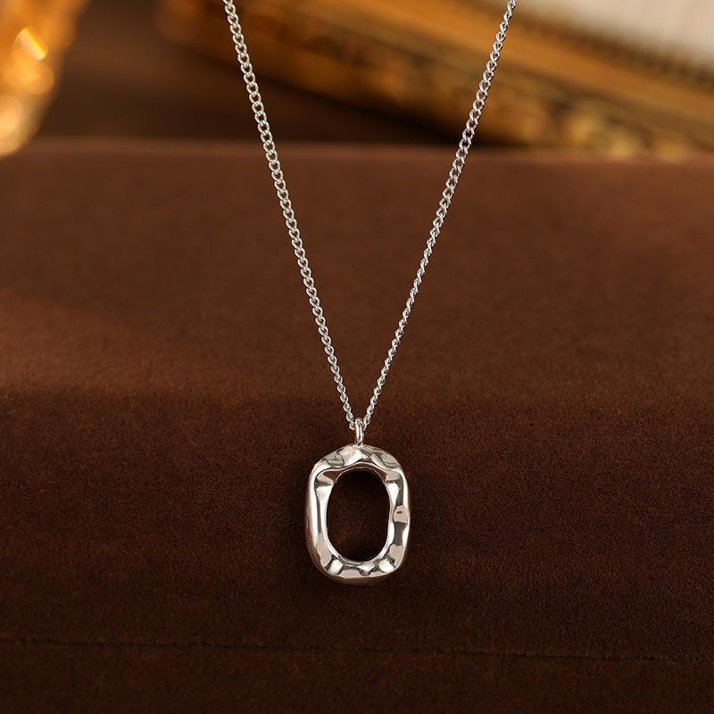 Ожерелье из серебра 925 пробы Banyan Tree в виде неправильного пончика - Корейская цепочка на ключицу в холодном стиле для женщин