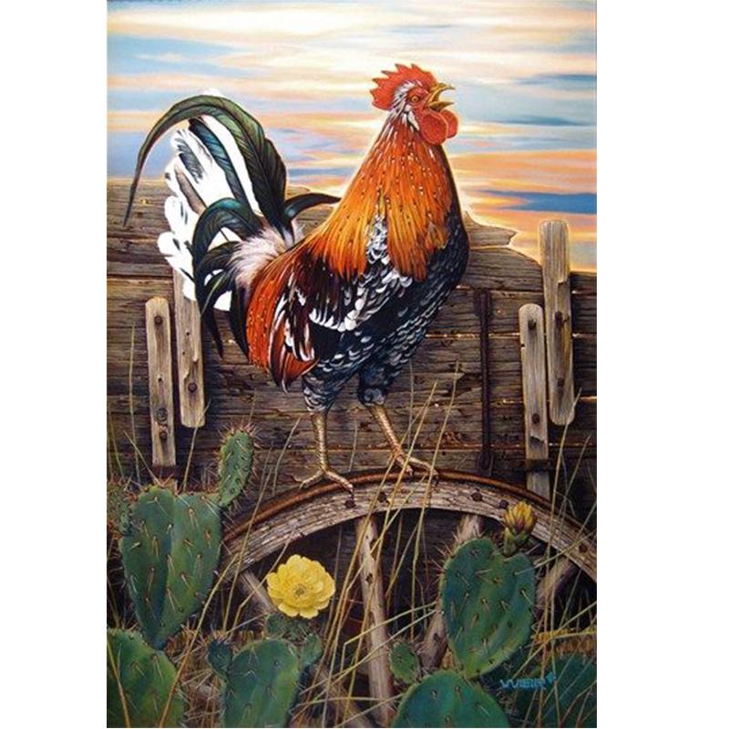 Цыплята DIY 5D алмазная живопись животное курица петух полный круглый смолы Алмазная вышивка мозаика изображение горный хрусталь домашний декор