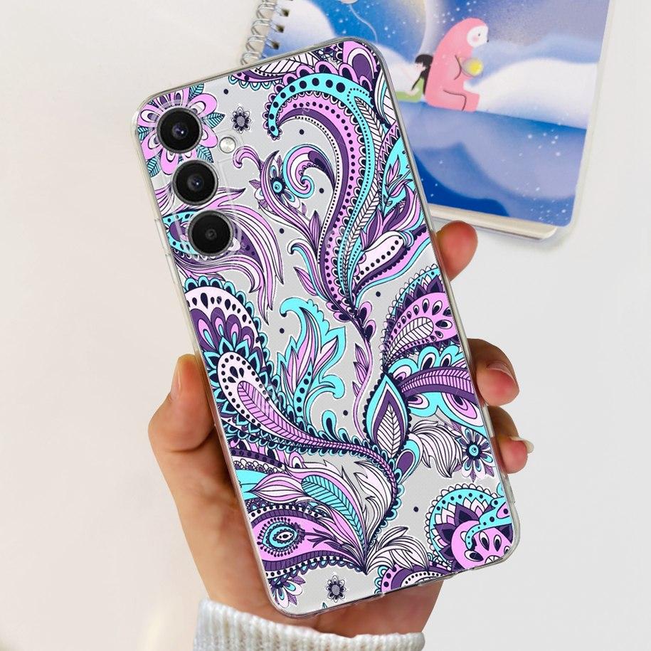 For Samsung Galaxy A24 4G Case Fashion Blue Butterfly Clear TPU Bumper Soft Fundas For Samsung A24 4G A 24 GalaxyA24 Phone Cover