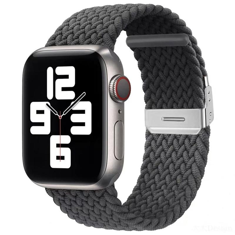 Nylon Fabric Band for Apple Watch Series 8 7 6 SE 5 4 3 38 40mm 42mm 44mm 41MM 45MM 49 Ultra Braided Solo Loop Strap for Iwatch