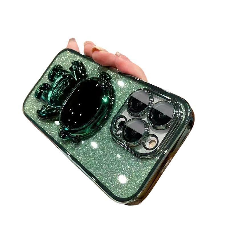 Кронштейн-астронавт для iPhone16, блестящий гальванизированный чехол для телефона для Apple 15, мультяшный 14promax, защитный чехол