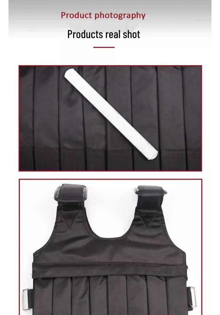 Adjustable Weighted Vest 1-20kg, Invisible Oxford Cloth with Steel Plates for Fitness Training