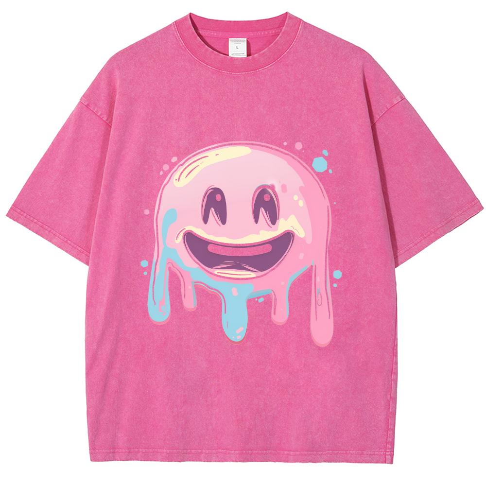 Граффити расписанный вручную штампованный принт женская футболка стираная свободная парная с коротким рукавом унисекс милый милый топ в форме сердца