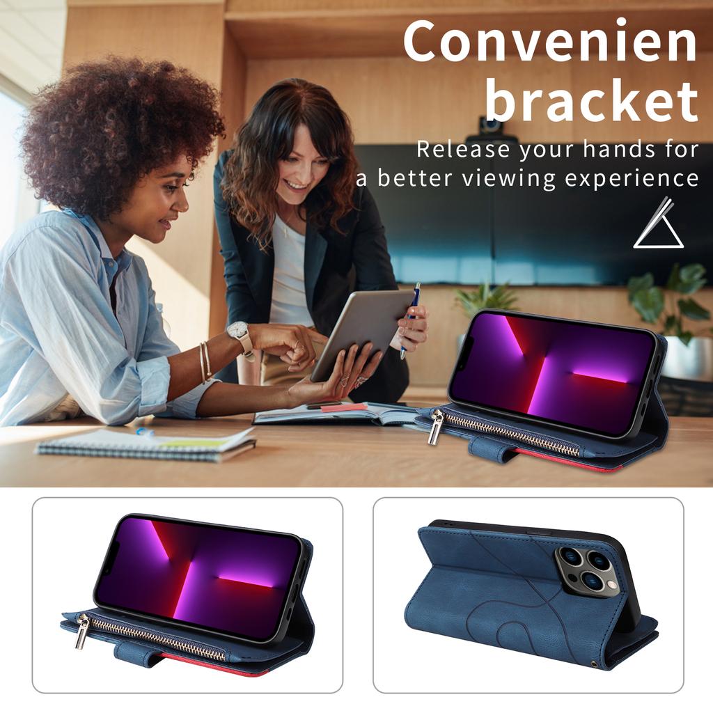 Кошелек на молнии в стиле ретро, ​​кожаный флип-чехол с 9 отделениями для карт для iPhone 15 14 Plus 13 12 11 Pro Max для Samsung S24 S23 S22 S21 S20Ultra Plus Note20Ultra A14 A54