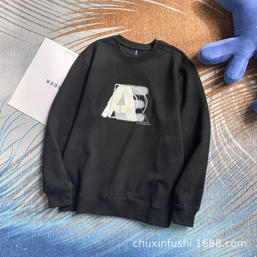 ADER Korea Trendy Double Shadow Embroidered Sweatshirt для пар – Осенне-зимний выпуск