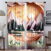 Blackout Curtains for Camera Landscape Art Shades Elegant Room Curtains 2 Pieces Window Curtain Tulle for Bedroom Partition Home