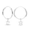 S925 Sterling Silver Jewelry Small Star Huggie Charm Hoop Earrings for Women Girl 20 MM