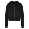 Build Your Brand Womens/Ladies Short Oversized Full Zip Hoodie