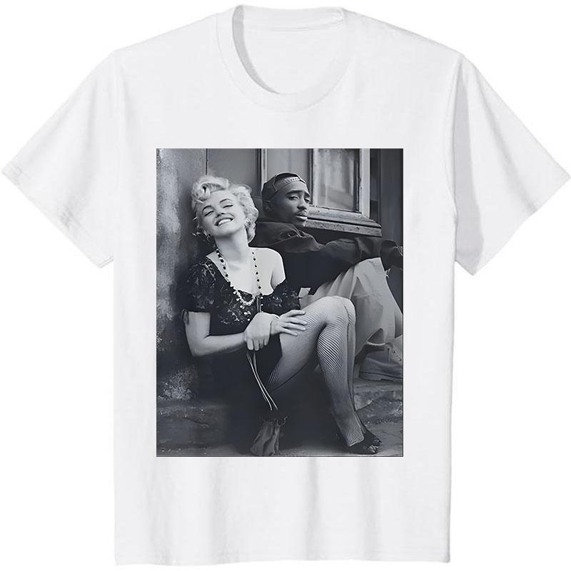 Хлопковая унисекс футболка с Мэрилин Монро и 2Pac