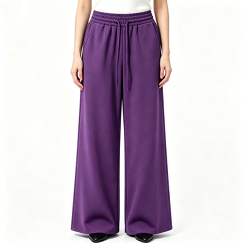 Women's pants fashion casual sweatpants versatile sweatpants wide-leg pants fleece loose trousers women