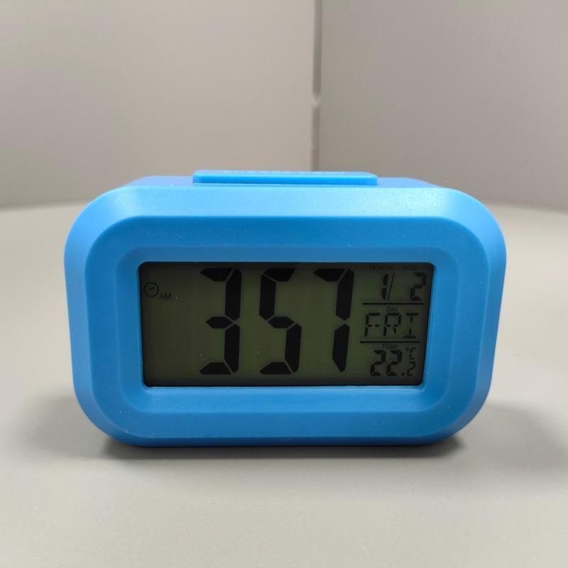 Digital Compact Alarm Clock with Temperature Date Display Multi Colors Available for Bedroom Office Travel Use