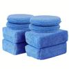 Car Wax Applicator Pads Kit - 5 Inch Microfiber Applicator Pad Rectangle Cleaning Foam, 4 Pcs Round and 4 Pcs Rectangular