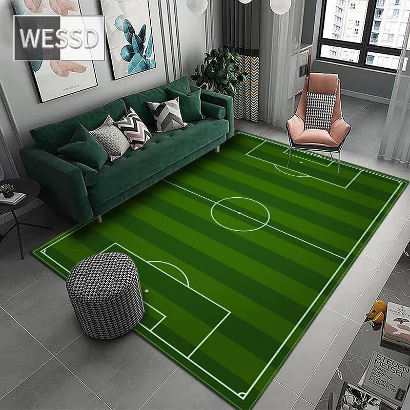 3D Football Field Capet For Living Room Soft Floor Mat Microfiber Large Carpet