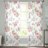 Весенние акварельные цветы кролик тюль шторы для гостиной домашний декор оконные занавески кухонные прозрачные вуалевые занавески