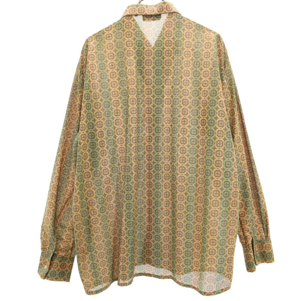 70-е Комбинезон с ручкой Рубашка с длинным рукавом 40 Бежево-коричневый и т.д.. Старый винтажный Мужской Б/У