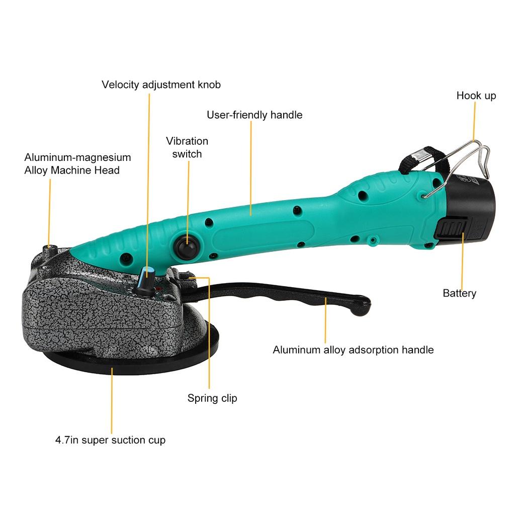 Машина для укладки плитки 100x100см 40кг Керамическая плитка 12В Вибратор Присоска Автоматический напольный вибратор Инструменты для выравнивания