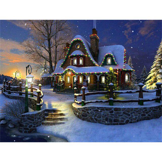 Landscape DIY 5D Diamond Painting Winter Snow Mosaic Rhinestone Full Round Drill Diamond Embroidery Cross Stitch Home Decor