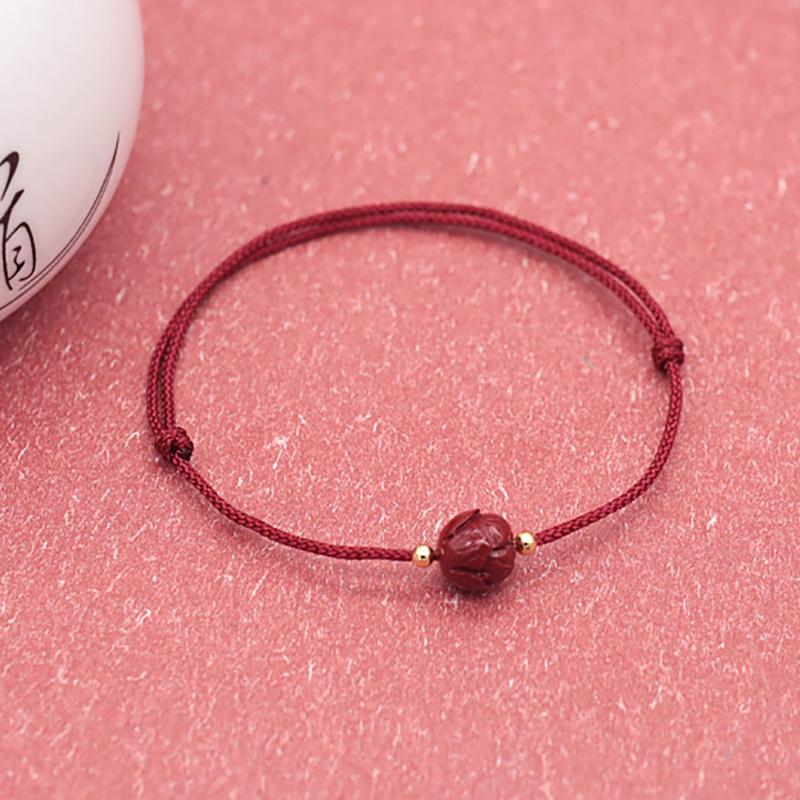 Сплетенный вручную фиолетовый киноварный браслет на удачу ручной работы, браслеты из красной веревки, размер регулируется