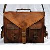 Vintage Leather Large New Briefcase Men's Satchel Messenger Goat Skin Laptop Bag
