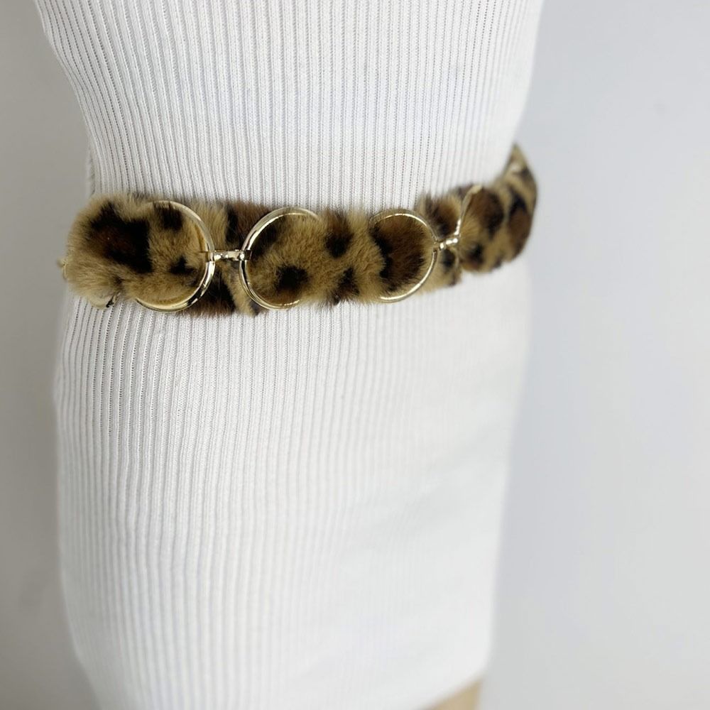 С цепочкой панк меховой пояс супер мягкий пояс джинсы брюки декор плюшевая цепочка на талию