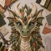 Dragon Pattern Fabric Set Patchwork DIY Kit, Craft Modern Aesthetics Sewing Project for Adults, Handmade Home Decor Ready to Use Pack