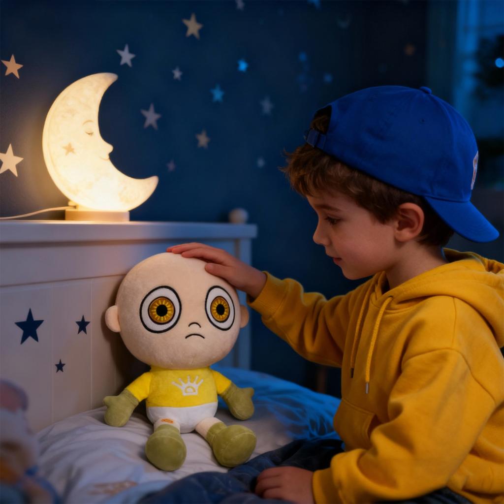 Милая плюшевая игрушка-инопланетянин с большими глазами - Желтая детская плюшевая игрушка с ПП-хлопком, Стоящая, Сидящая, Игровая атрибутика, Памятный подарок для друзей и детей