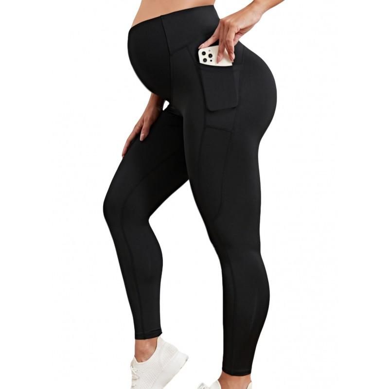 Maternity Support Yoga Pants High Waist Stretchy Slim Fit 9/10 Length Pregnancy Comfort Daily Wear