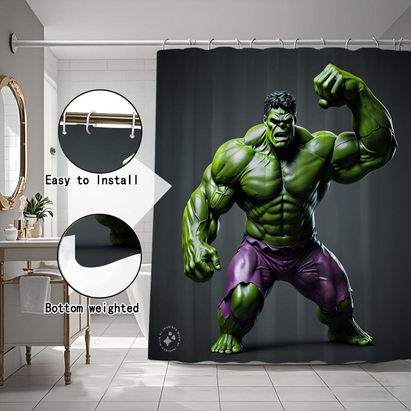 Spider-Man On Technical Blueprint Waterproof Shower Curtain For Superhero Bathroom Decor
