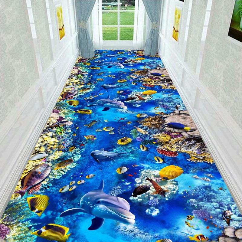 3D Corridor Carpet Minimalist Home Living Room Hallway Carpet Spliced Long Corridor Floor Mats
