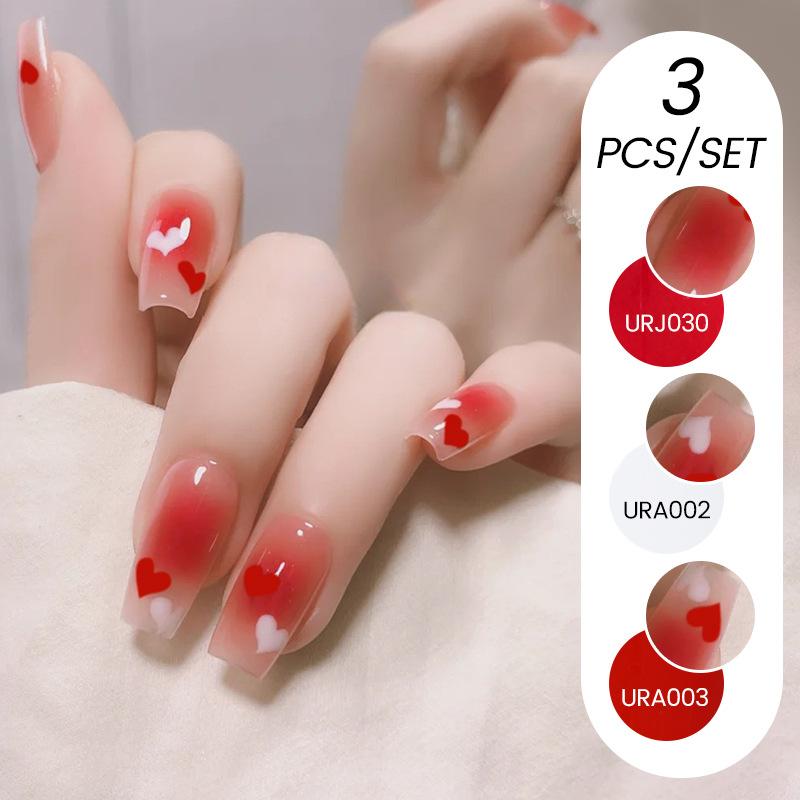 Nail Art Ice Прозрачный набор из 3-х лаков для ногтей, популярный прозрачный клей для лака для ногтей Nude Whitening Powder